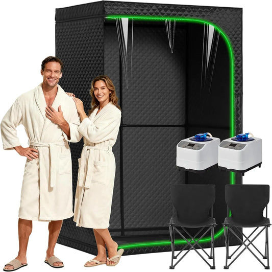 Sauna, diseño plegable, función de vapor, Vapor para el hogar con Puerta Transparente, Interior portátil con Potente Calentamiento a Vapor