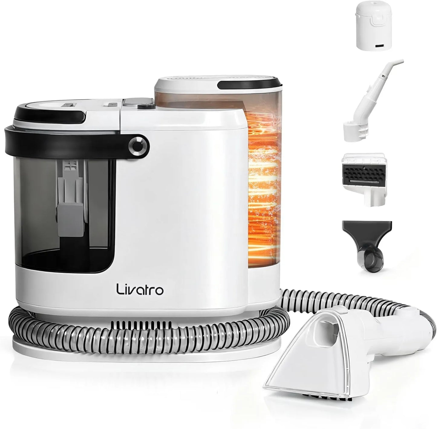 Aspiradora, 1700 W, 15 KPa, 1.6 L, Agua para Tapicería, Limpiador de Tapicerías, Limpia Sofás Extracción de Vapor, Limpiador para Alfombras
