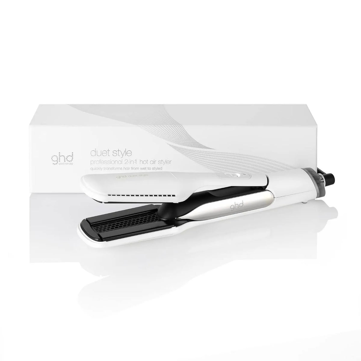 Plancha de pelo, ghd Duet Style, Pancha de Pelo y Secador 2 en 1, Mojado a Peinado Sin Daño Térmico, Para Todo Tipo de Cabello, Enchufe Europeo