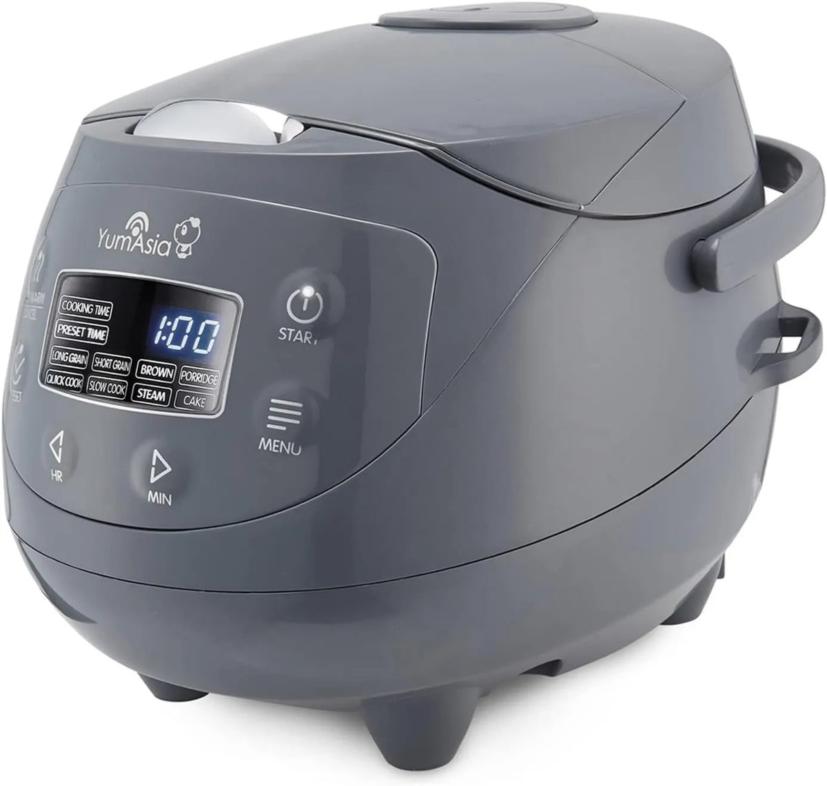 Ninja arrocera eléctrica, 0.63 Litros, 240V, 5 Tazas, 4 Funciones de Arroz, 4 Funciones Multicocina 220, Gris Cobalto