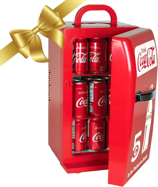 Frigorífico, alimentación por cable, 12 V, 110 V, 22 L, nevera retro de 18 latas con cables de CC y CA, 23 cuartos de galón, enfriador portátil