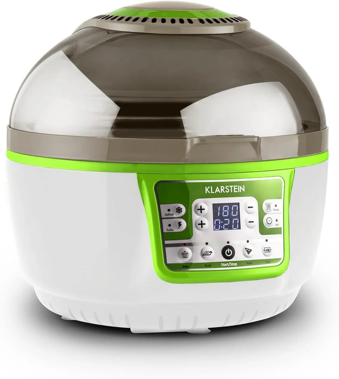 Klarstein freidora de aire, revestimiento antiadherente, cocción por aire caliente, 1400W, 9L, 50-230°C, VitAir Turbo Caliente, Freidora sin Aceite