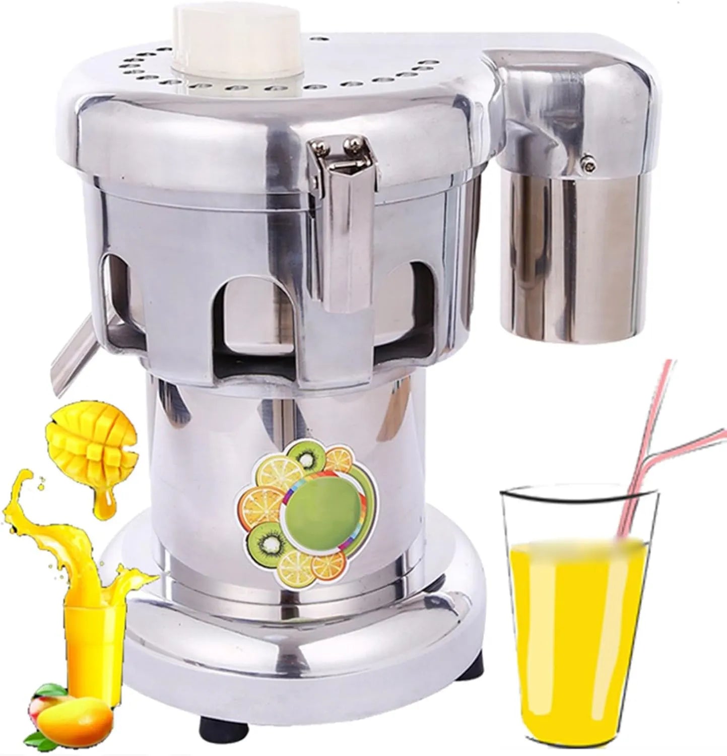Exprimidor eléctrico, 550 W, acero inoxidable, Extractor de Jugo Centrífugo para Frutas y Verduras Enteras, Máquinas con Motor