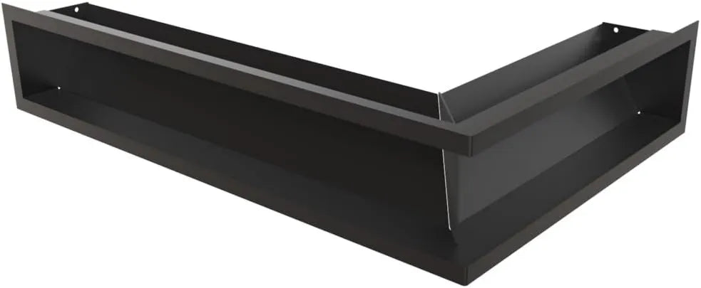 KRATKI LUFT Rejilla de ventilación angular 12x40x60 cm negra, Rejilla de ventilación angular para chimeneas y sistemas de calefacción