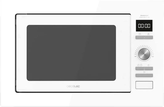Cecotec horno microondas, 900 W, 25 litros, 1000 W, Grill, 8 Funciones preconfiguradas, instalación empotrada, control programable, función grill