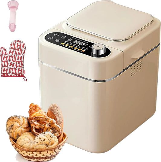 Panificadora, 500g, acero inoxidable, Dispensador Automático, Capacidad, 26 Funciones Preestablecidas, Panel Táctil LCD