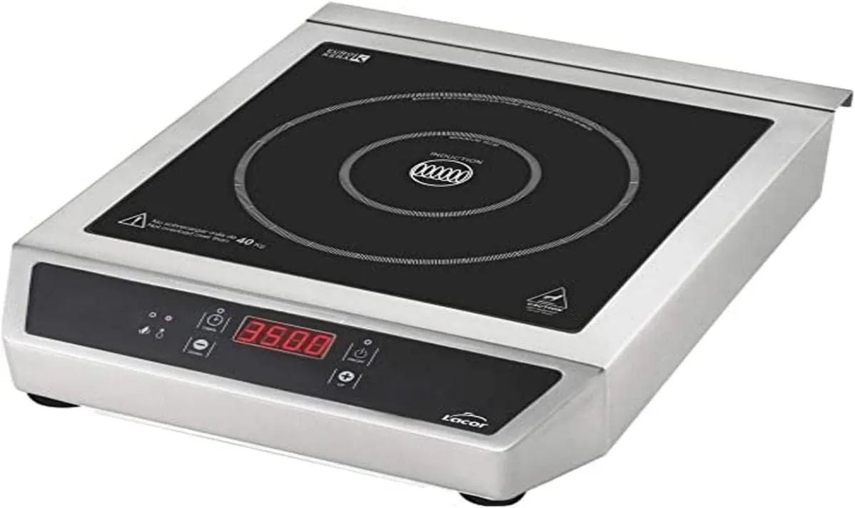 Placa de inducción IPX3 69132, 3500W, 28 cm, 44 x 34 x 12 cm, 17 Niveles, Acero Inoxidable, Portátil, Superficie de Vidrio, Control Táctil, Potencia