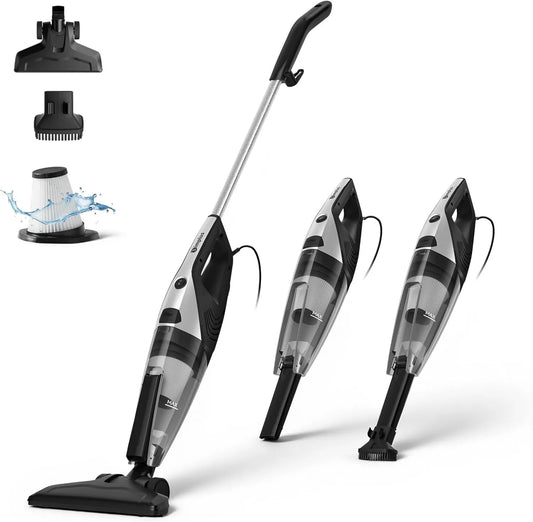 Aspiradora, alimentación por cable, filtro HEPA, 600 W, 22 KPa, 1 l, 1,76 kg, con mango con cable, potencia de succión, depósito de polvo, peso ligero