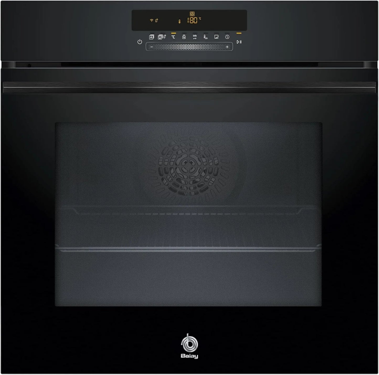 Balay 3HB5879N7 horno eléctrico, 60 cm, Horno multifunción con función de freidora de aire, Pirólisis y Aqualisis, Control Táctil, Cristal Negro