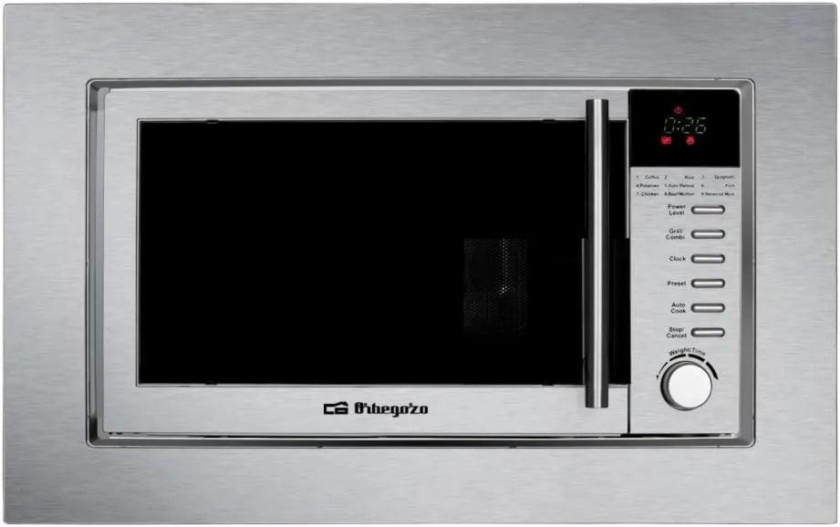 Horno microondas, 800 W, 20 L, acero inoxidable, calentamiento y descongelación para encimera