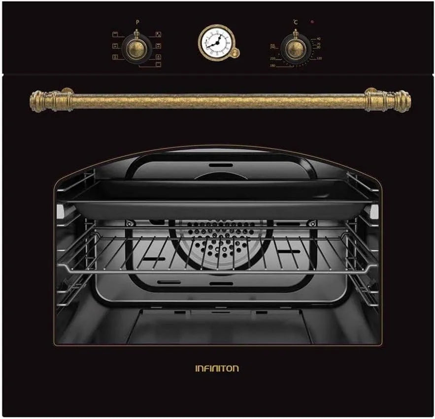 Horno eléctrico, 61L, 1800W, vidrio templado, Horno Multifunción Rot70 Infiniton, Cristal Templado, Potencia Máxima
