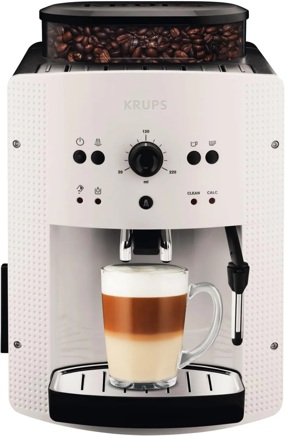 Krups EA8105 cafetera, 1,6 L, 3 niveles, Depósito de agua, Molinillo cónico de metal, Panel de control fácil