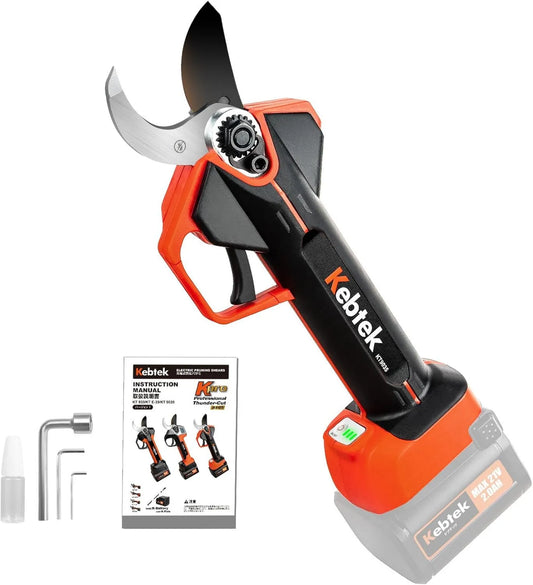 KT 9035, 21V, 35mm, 9035 Tijeras de Poda Eléctricas Inalámbricas, Compatibles con Batería Kebtek 2Ah y Extensión KT-Pole, Ligera y Resistente