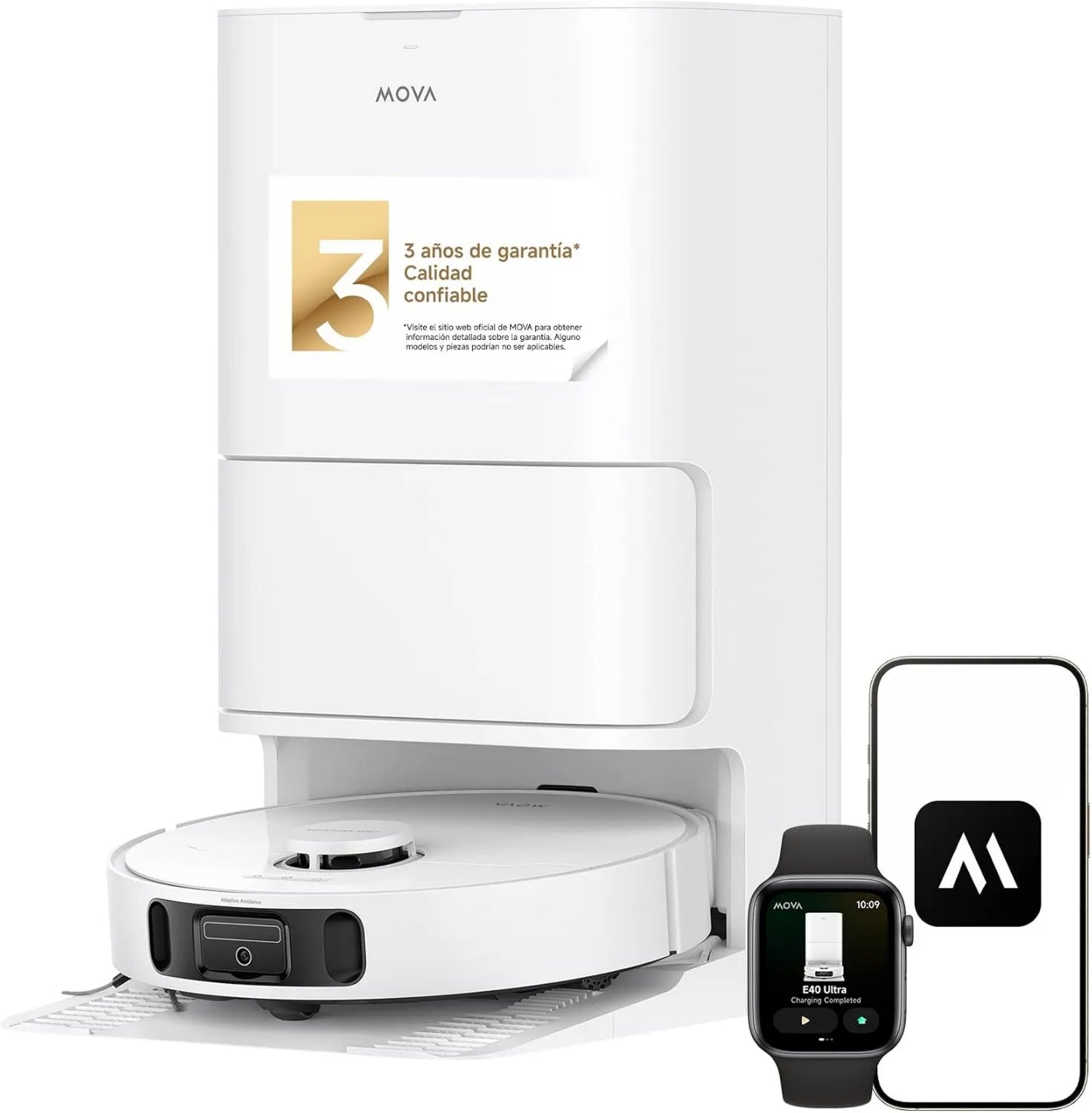 Robot aspirador E40, 19,000 Pa, Cepillo Lateral Anti-Enredos