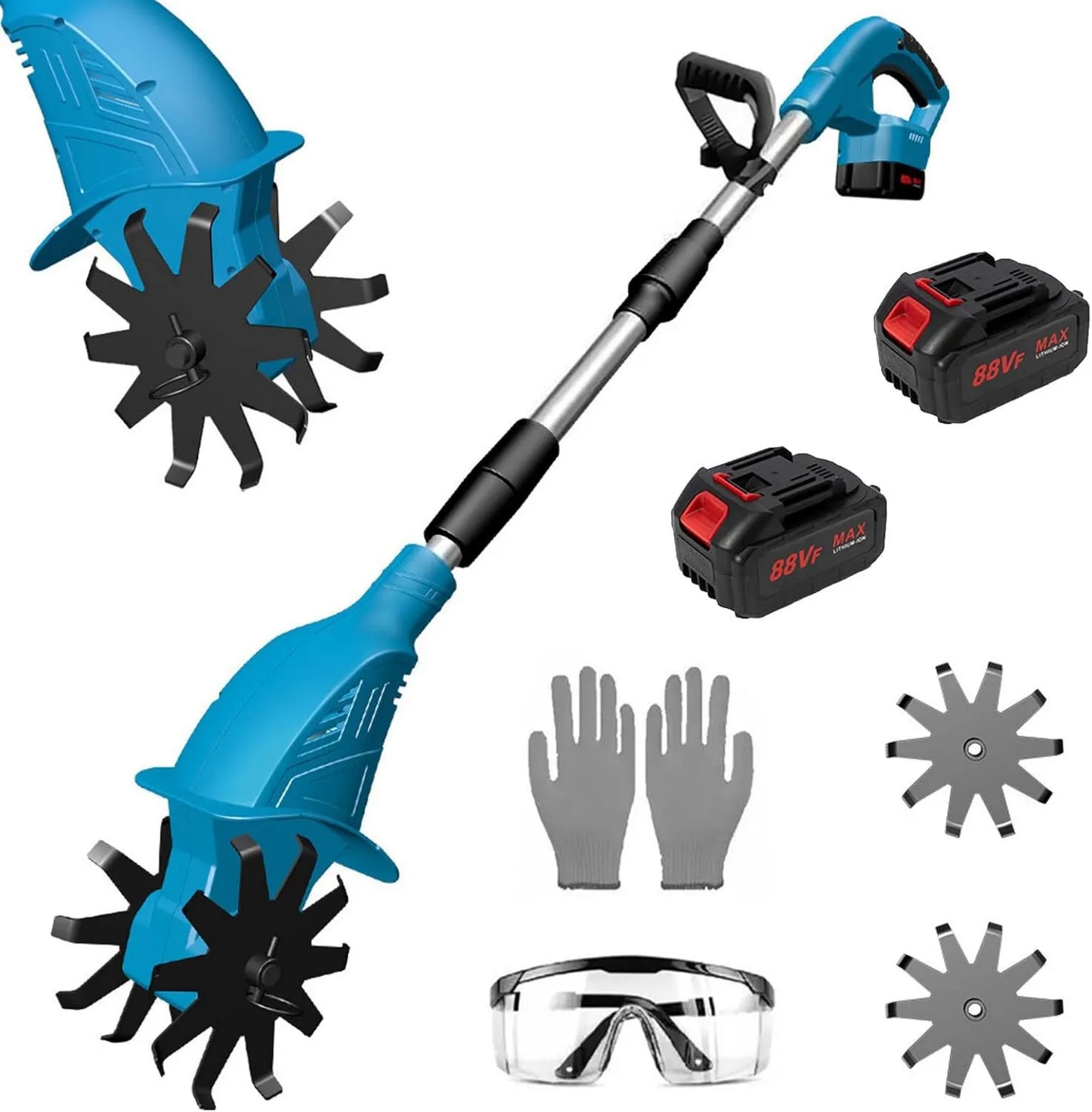 Makita, 18 V, 300 W, 360 RPM, 10 cm, 15 cm, Cultivador a batería para baterías, motocultivador eléctrico para la labranza y la jardinería