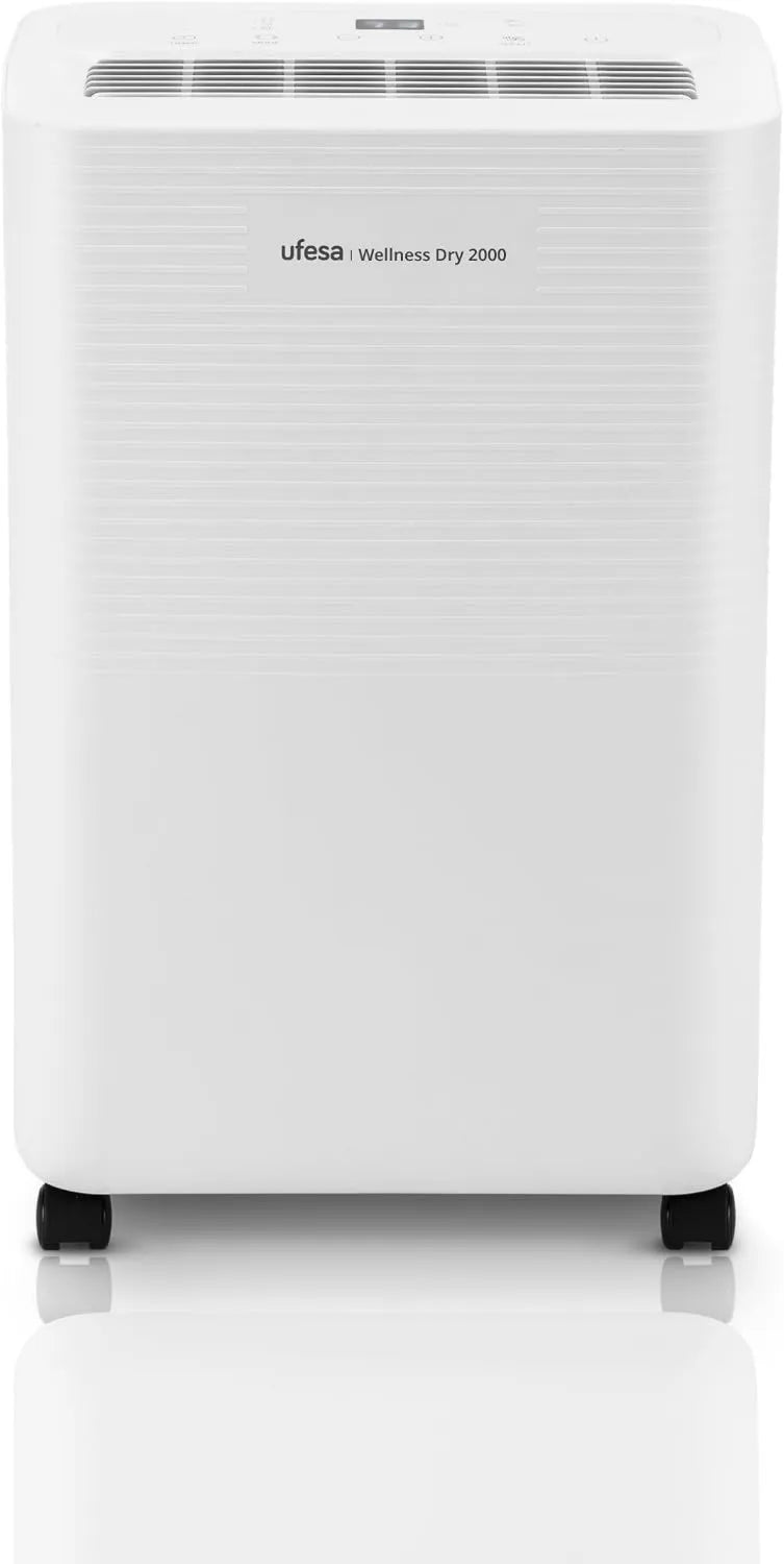 Deshumidificador, control programable, funcionamiento silencioso, 280W, 12L, 47dB, 40 m², 2 Velocidades, Wellness Dry 2000, Función de Secado de Ropa