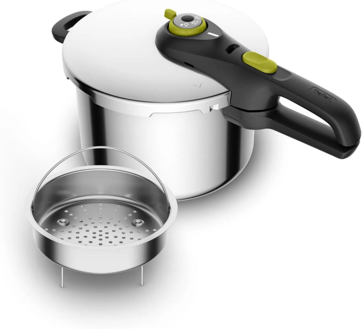 Tefal olla eléctrica programable, 6L, 2 programas, Secure 5 Neo, Olla a presión de + Cestillo, Ahorro energético hasta 50%, cocción a presión