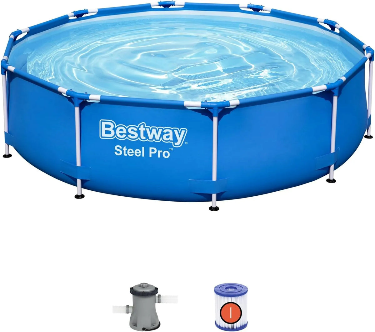 Piscina desmontable 56679-2, 305 x 75 cm, Piscina elevada Steel Pro