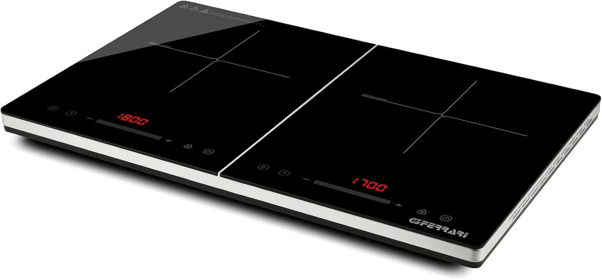 G3 Ferrari G10209 placa de inducción, control programable, Pantalla Digital, 1800 W, 1700 W, 12 cm, 26 cm, Energiko Duo Cocina de Inducción Doble